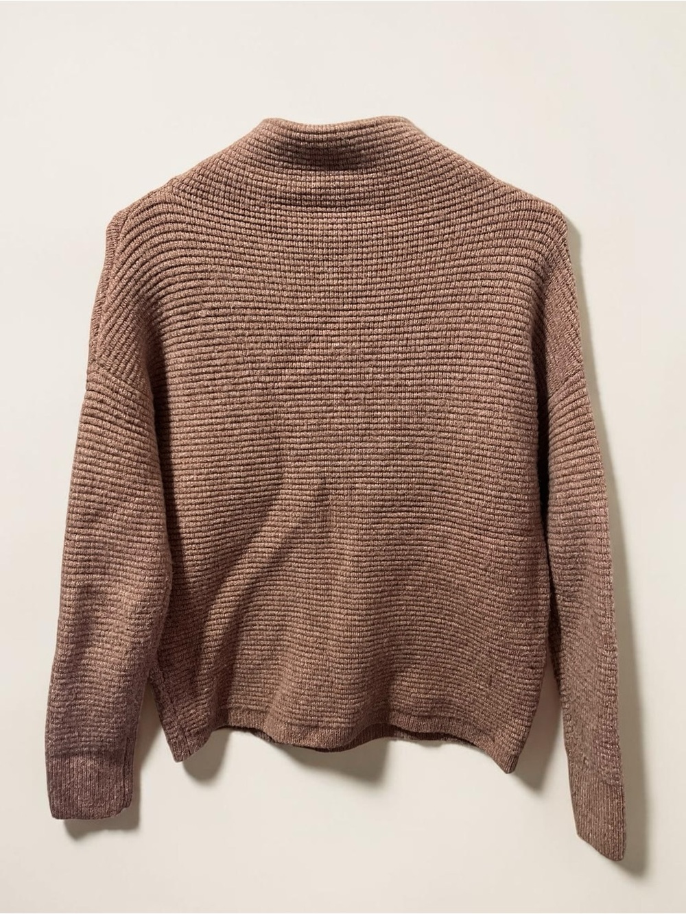 Madewell Ribbed Mock-neck Sweater in Taupe Brown Womens Size XXS - Picture 6 of 6
